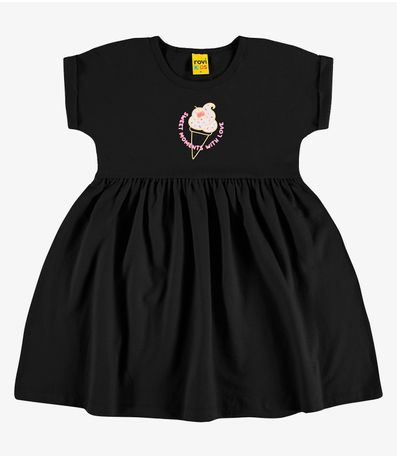 Vestido Malhão Fruit Rovi Kids Preto
