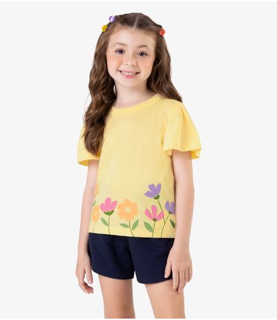 Blusa Infantil em Meia Malha Rovi Kids Amarelo