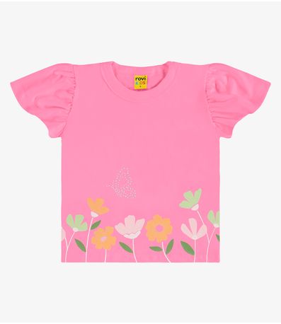 Blusa Infantil em Meia Malha Rovi Kids Rosa