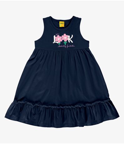Vestido Feminino Meia Malha Rovi Kids Azul