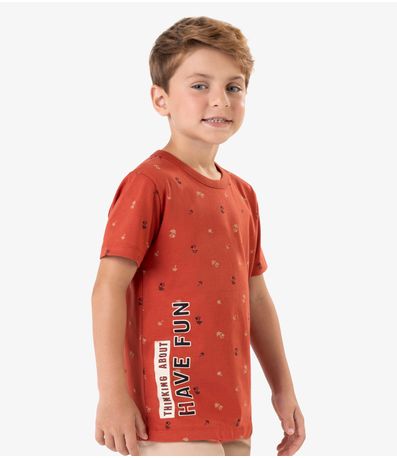 Camiseta Meia Malha Infantil Masculina Rovi Kids Laranja