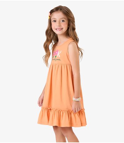 Vestido Feminino Meia Malha Rovi Kids Laranja