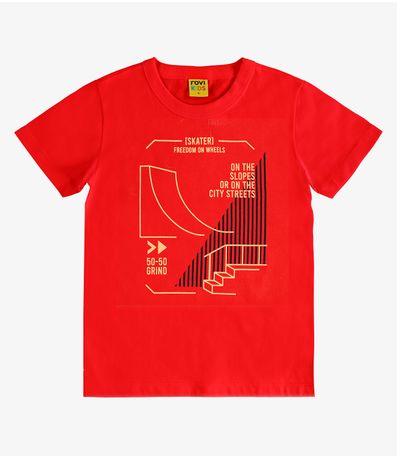 Camiseta Infantil Masculina Meia Malha Rovi Kids Laranja
