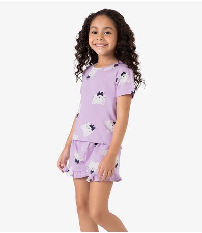 Pijama Meia Malha Rovi Kids Roxo