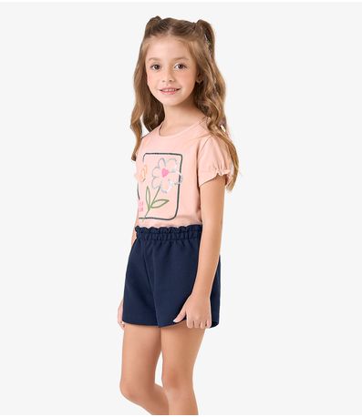 Conjunto Infantil Blusa com Shorts Rovi Kids Rosa