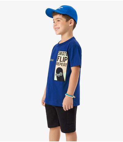 Conjunto Infantil Machão com Bermuda Rovi Kids Azul