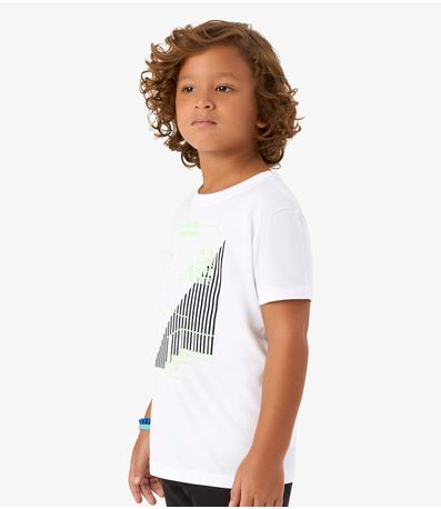 Camiseta Infantil Masculina Meia Malha Rovi Kids Branco