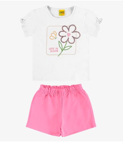 Conjunto Infantil Blusa com Shorts Rovi Kids Branco