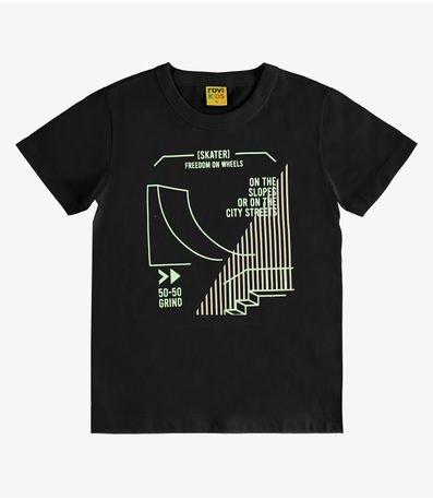 Camiseta Infantil Masculina Meia Malha Rovi Kids Preto