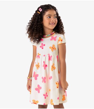 Vestido Feminino Meia Malha Rovi Kids Bege
