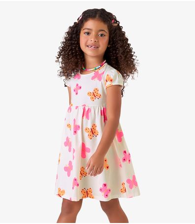 Vestido Feminino Meia Malha Rovi Kids Bege