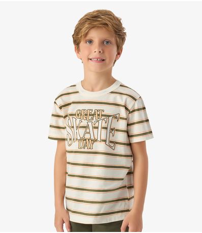 Conjunto Machão c Bermuda em Meia Malha Rovi Kids Bege