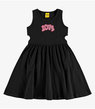 Vestido em Ribana 2x1 Rovi Kids Preto