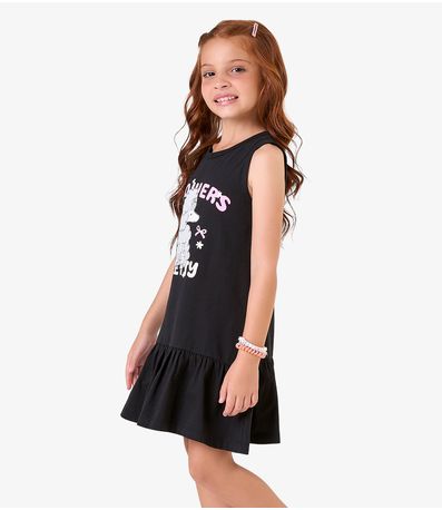 Vestido em Meia Malha Rovi Kids Preto