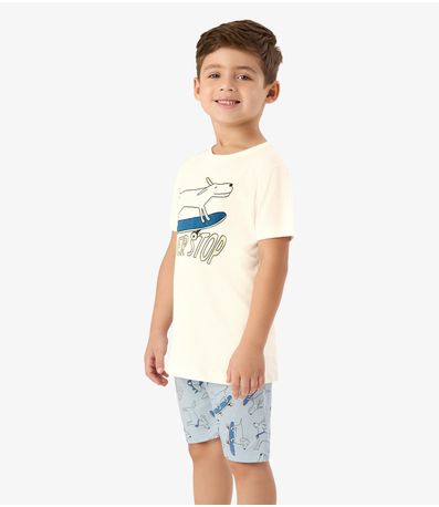 Pijama Meia Malha Rovi Kids Bege