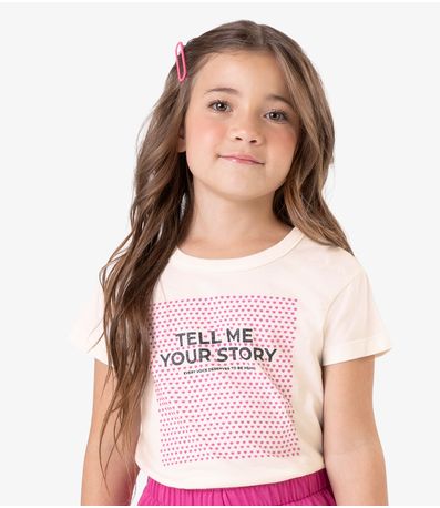 Conjunto Blusa com Shorts Meia Malha Rovi Kids Bege