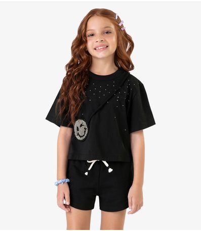 Blusa Infantil em Meia Malha Rovi Kids Preto
