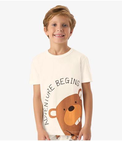 Pijama Meia Malha Rovi Kids Bege