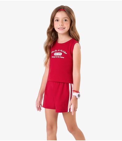 Conjunto Regata com Shorts Ribana 2x1 Rovi Kids Vermelho