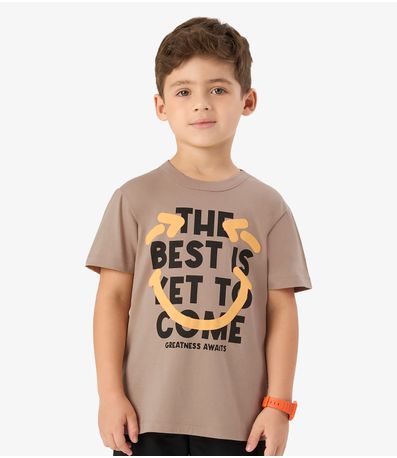 Conjunto Machão c Bermuda em Meia Malha Rovi Kids Marrom