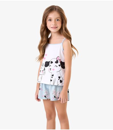 Pijama Meia Malha Rovi Kids Branco