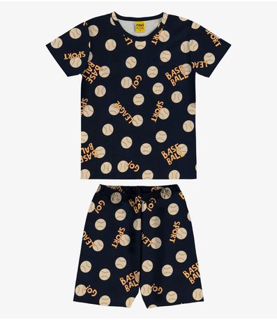 Pijama Meia Malha Rovi Kids Azul