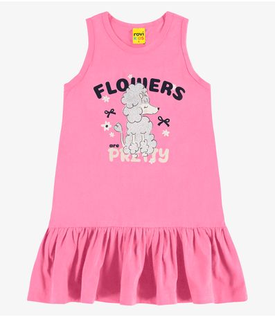 Vestido em Meia Malha Rovi Kids Rosa