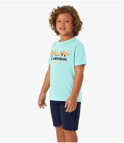 Conjunto Infantil Camiseta com Bermuda Rovi Kids Azul