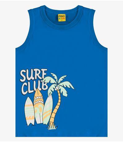 Camiseta Meia Malha Infantil Masculina RoviKids Azul