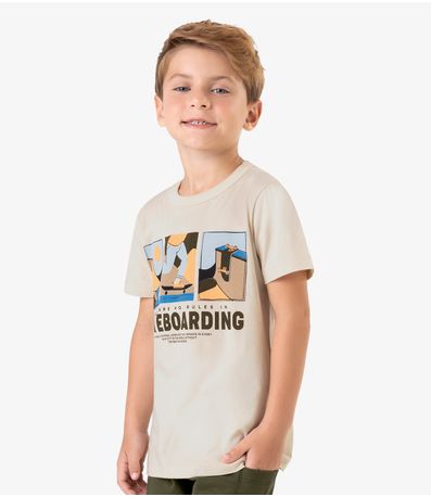 Conjunto Infantil Machão com Bermuda Rovi Kids Bege
