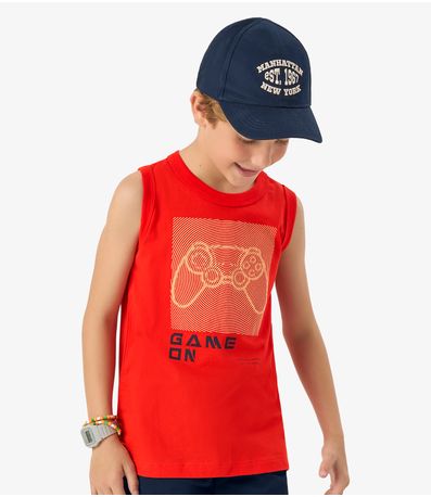Conjunto Infantil Machão com Bermuda Rovi Kids Laranja