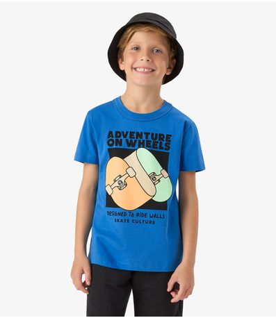 Camiseta Infantil em Meia Malha Rovi Kids Azul