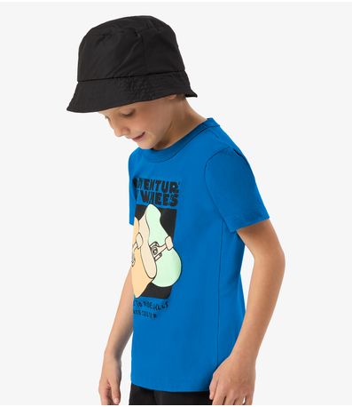 Camiseta Infantil em Meia Malha Rovi Kids Azul