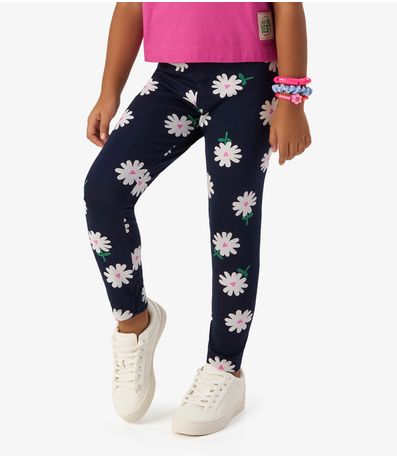 Legging Infantil Feminina Cotton Rovi Kids Azul