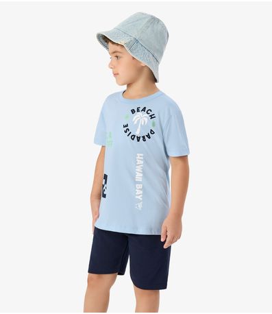 Conjunto Infantil Camiseta com Bermuda Rovi Kids Azul