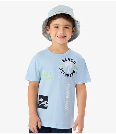Conjunto Infantil Camiseta com Bermuda Rovi Kids Azul