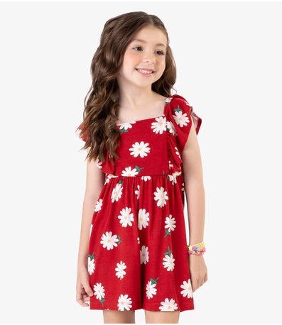 Macaquinho Visco Maquinetada Feminino Rovi Kids Vermelho