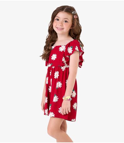 Macaquinho Visco Maquinetada Feminino Rovi Kids Vermelho