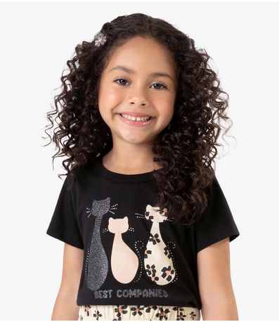 Conjunto Blusa com Saia infantil Rovi Kids Preto
