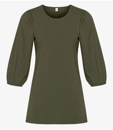 Vestido Manga Longa Plus Infinita Cor Verde