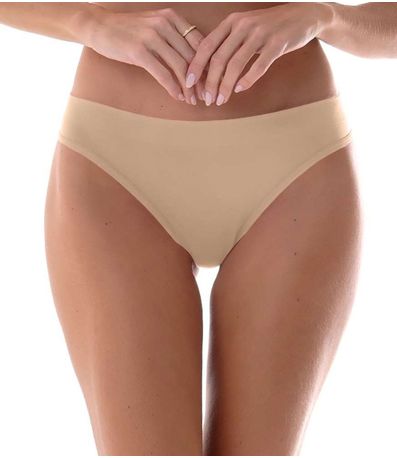 Calcinha Tanga Sem Costura Zee Rucci Bege