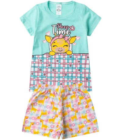 Pijama Infantil Menina Brilha no Escuro Kappes Azul
