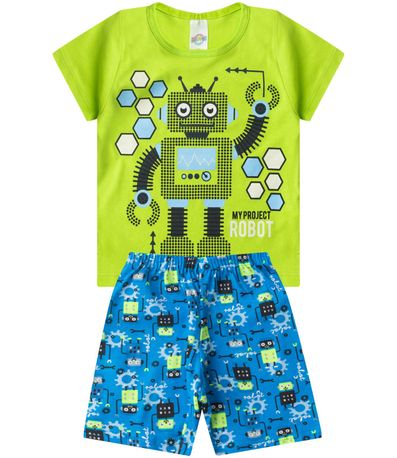 Pijama Infantil Masculino Brilha No Escuro kappes Verde