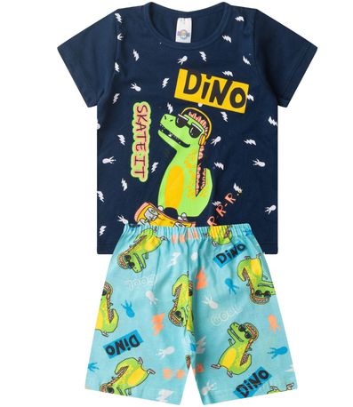 Pijama Infantil Masculino Brilha No Escuro kappes Azul