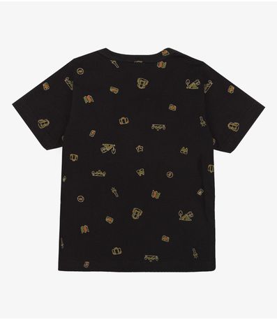 Camiseta Infantil Masculina Animais Infinita Cor Preto