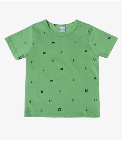 Camiseta Infantil Masculina Animais Infinita Cor Verde