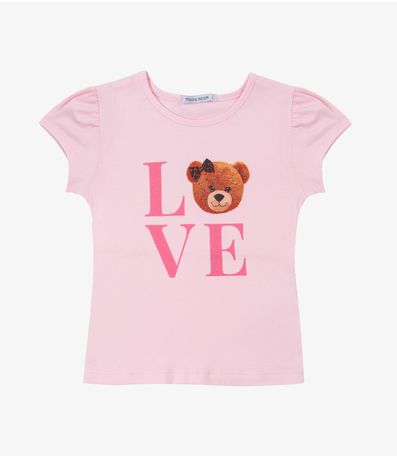 Blusa Infantil Feminina em Cotton Leve Trick Nick Rosa