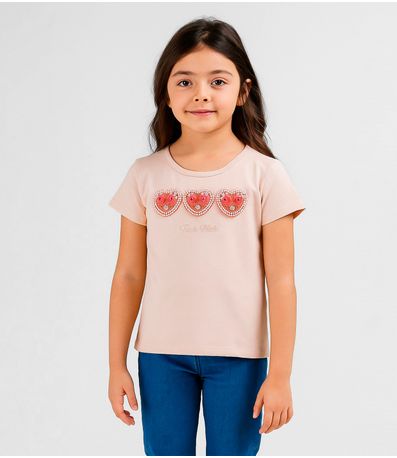 Blusa Infantil Manga Curta Trick Nick Rosa