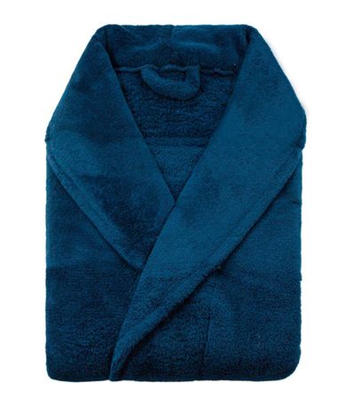 Roupão Masculino Microfibra Manga Longa Camesa Azul