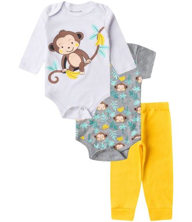 Kit Body Infantil Longo 3 Peças Kappes Branco